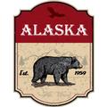 Red Bear Sign Vertical