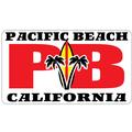 Pacific Beach Fat Letters With Surfboard & Palm Trees