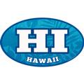 Hawaii Euro Oval HI Blue Print Background