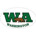 Washington WA Green & Black Bear Euro Oval
