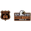 Orange Shield & Ride Hard Sign