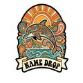 Retro Dolphin Sunburst