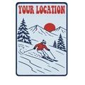 Vintage Skier Downhill Mountain