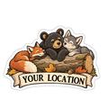 Fox Bear Wolf Sleeping Log